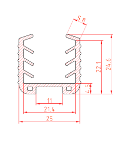 Gummi-U-Profil 25x24.6 mm