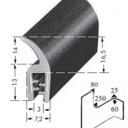 Kantenschutzprofil, Plattendicke: 1-3 mm BxH: 7.2x24 mm