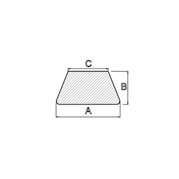Silikon-Dichtung Trapez BxH: 8.3/5x8.5 mm