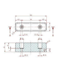 Rubber bumpers maattekening Technirub