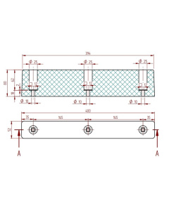 Rubber bumpers maattekening Technirub