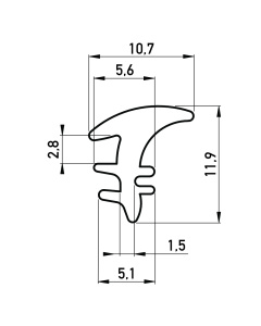 rubber inrolprofiel