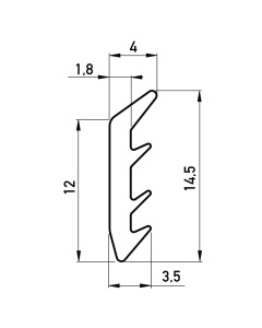 Gummi-Steckprofil 5x14.2 mm
