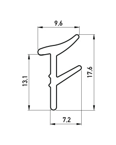 Gummi-Steckprofil 9.6x17.6 mm
