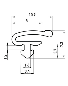 Gummi-Lippenprofil 10.9x7.3 mm