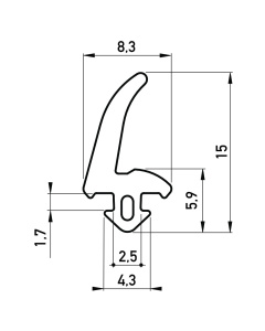 Fensterrahmenprofil aus Gummi
