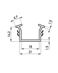 Gummi-U-Profil 21x14.2 mm