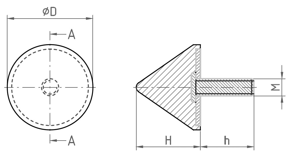 rubber voet konische Gummipuffer